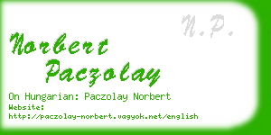 norbert paczolay business card